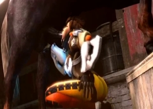 Sexy 3D jockey sucks her stallion dick